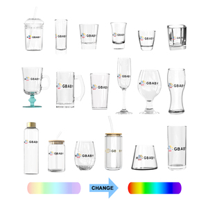 Vente en gros de gobelets en verre personnalisés avec logo, gobelets à œufs changeant de couleur pour café, boissons glacées, bière et vin, design imprimé - Product Image 1