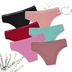 Culottes tendance <span class=keywords><strong>en</strong></span> coton pour femmes, respirantes, avec empiècements <span class=keywords><strong>en</strong></span> maille, taille mi-haute, style bikini, confortables, sous-vêtements féminins <span class=keywords><strong>en</strong></span> gros - Product Image 6