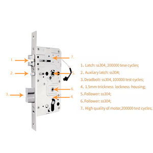 電気ロックボディヨーロッパ標準スマートドアロックほぞ穴金属ほぞ穴 - Product Image 5