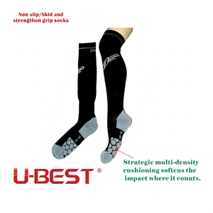 U-BEST Knee High Sports <b>Socks</b> Anti-Slip <b>Compression</b> <b>Running</b> <b>Socks</b> for Adults Size 40-45 - Product Image 1