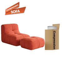 Ensemble de fauteuils de relaxation contemporains en tissu avec repose-pieds, mousse haute densité, confortables pour appartement, salon, hôtel, modulables