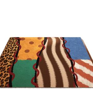 พรมเช็ดเท้าขนฟูแบบเย็บต่อกัน รูปทรงสี่เหลี่ยมผืนผ้า กันลื่น ผ้าไหมแบบวงกลม สำหรับทางเข้าบ้าน ห้องนอน ห้องครัว ห้องน้ำ ระเบียง - Product Image 3