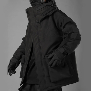 Giacca da uomo giacca da esterno spessa e calda giacca impermeabile giacca con cerniera nuova giacca invernale con cappuccio <span class=keywords><strong>senza</strong></span> <span class=keywords><strong>collo</strong></span> di pelliccia - Product Image 5