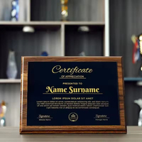 Plaque de reconnaissance en bois et cristal gravée au laser personnalisée HBL, certificat d'appréciation, cadeau d'entreprise pour la reconnaissance du personnel