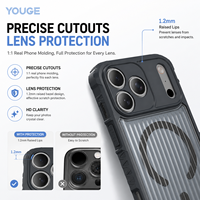 Étui de téléphone sans fil YOUGE Luxury Frosting avec charge sans fil, coque ondulée pour iPhone 17 15 Pro Max, anti-traces de doigts, étui pour iPhone 18