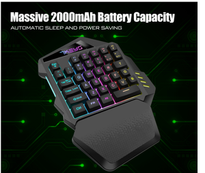 Venta al por mayor de fábrica directa iluminada mano izquierda Esports Mini teclado 2,4G inalámbrico teclado de juego de una sola mano - Product Image 6