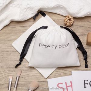High Quality Recyclable Twill <b>Drawstring</b> Cosmetic Storage <b>Bags</b> Small Cotton Pouch for Rings Earrings - Product Image 2
