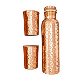 Awesome design water <b>bottle</b> with Two Glass Hammered Design For Hydration Yoga & Ayurveda Inspired Drinkware <b>Bottle</b> - Product Image 1