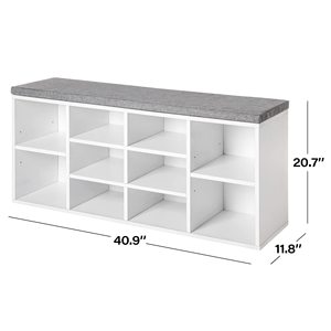 Vente <span class=keywords><strong>en</strong></span> usine, banc de rangement pour chaussures, étagère de rangement sur pied, étagère à chaussures <span class=keywords><strong>en</strong></span> bois blanc pour entrée - Product Image 3