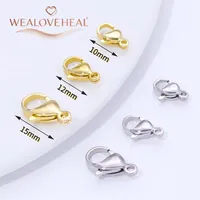 Fermoirs mousquetons en laiton plaqué or 18 carats/plaqué rhodium pour la fabrication de bijoux, vente en gros de composants de bijoux DIY en provenance de Chine continentale