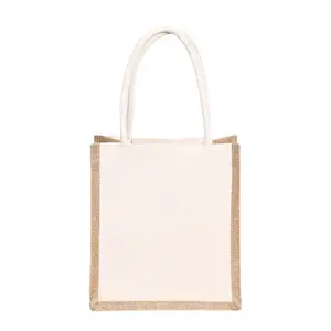 High Quality Linen Shopping Handbag Flax Retro Blank Jute Bags Large Capacity One Shoulder Cotton Hemp Bag