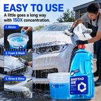 Glodway Champú Profesional para Lavado de Autos con Espuma Alta de 2L, Cera Nano Repelente al Agua, Limpiador para el Cuidado Automotriz