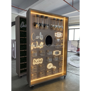 Bj250048 luckygoods đám cưới tùy chỉnh rượu sâm banh tường kệ trưng bày đám cưới PVC Acrylic Đôi Kẹo tường Backdrop cho Đảng - Product Image 5