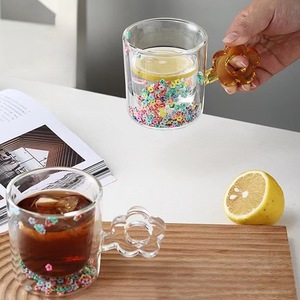 Taza <span class=keywords><strong>de</strong></span> <span class=keywords><strong>café</strong></span> <span class=keywords><strong>de</strong></span> vidrio <span class=keywords><strong>de</strong></span> borosilicato alto <span class=keywords><strong>de</strong></span> color transparente <span class=keywords><strong>de</strong></span> 250ml con mango <span class=keywords><strong>de</strong></span> flor taza <span class=keywords><strong>de</strong></span> <span class=keywords><strong>arena</strong></span> movediza <span class=keywords><strong>de</strong></span> doble cap - Product Image 6