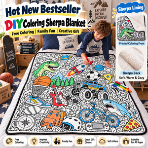DIY Coloring Blanket for Kids Adults Color Your Own with <b>Washable</b> <b>Markers</b> Custom Pattern Velvet Machine <b>Washable</b> Gift - Product Image 1