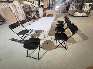 Mesas y Sillas de <span class=keywords><strong>Restaurante</strong></span> en Oferta, Mesas Plegables de Plástico de 6 pies con Estructura Metálica para Bodas - Product Image 6