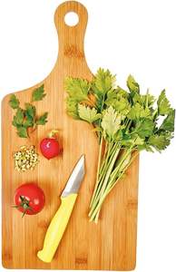 AS stok lokal Gratis pengiriman 13 1/2 "X 7" lingkungan bentuk dayung bambu papan pemotong dengan gagang untuk peralatan dapur - Product Image 4