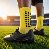 Chaussettes de sport personnalisées en nylon et coton noir, antidérapantes, pour le football, vente en gros, logo personnalisé, chaussettes blanches