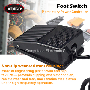 Interruptor de Pedal de Plástico Negro FS-01, 250V AC 10A, Momentáneo, de 1 Pedal, Controlador de Potencia con Cable de 1.7M para Máquinas Industriales - Product Image 4