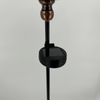 Lampe solaire à flamme métallique pour extérieur, décoration de jardin avec boule en verre craquelé