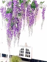 Fleur de glycine artificielle populaire Ablera plante verte suspendue artificielle décoration de la maison fleur de mariage