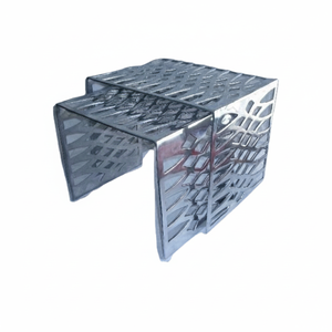 โต๊ะกระจกขัดเงาทำจากโลหะอะลูมิเนียมหล่อแบบทันสมัยสำหรับเฟอร์นิเจอร์ภายในบ้านภายในอาคารมีพรมโลหะตกแต่งราคาถูก - Product Image 1