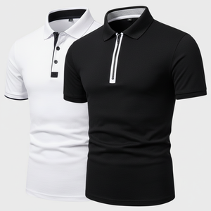 OEM 2024 logotipo personalizado de los hombres para Polos transpirable verano Casual Work Company Polos de talla grande patrón sólido cuello vuelto - Product Image 1