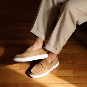 High End Genuine Leather Cowhide Suede Loafers <b>Shoe</b> Boat <b>Shoes</b> for <b>Men</b> Casuals Big Size Italy Brand - Product Image 6