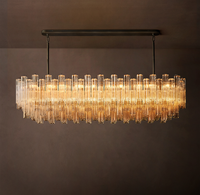 Lustre moderne de luxe haut de gamme, lampe suspendue pour plafond haut, décoration pour salon, salle à manger, maison, luminaire suspendu en verre