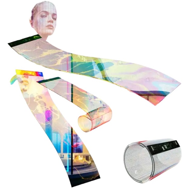 muenled High-Quality Transparent Roll-Up LED Film Display for Advertising Panels
