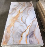 Panneau mural alternatif au marbre, feuille de marbre brillante UV, panneau de marbre PVC pour la rénovation des murs intérieurs commerciaux
