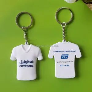 厂家定制广告赠品促销礼品t恤造型橡胶钥匙圈3D软聚氯乙烯钥匙扣