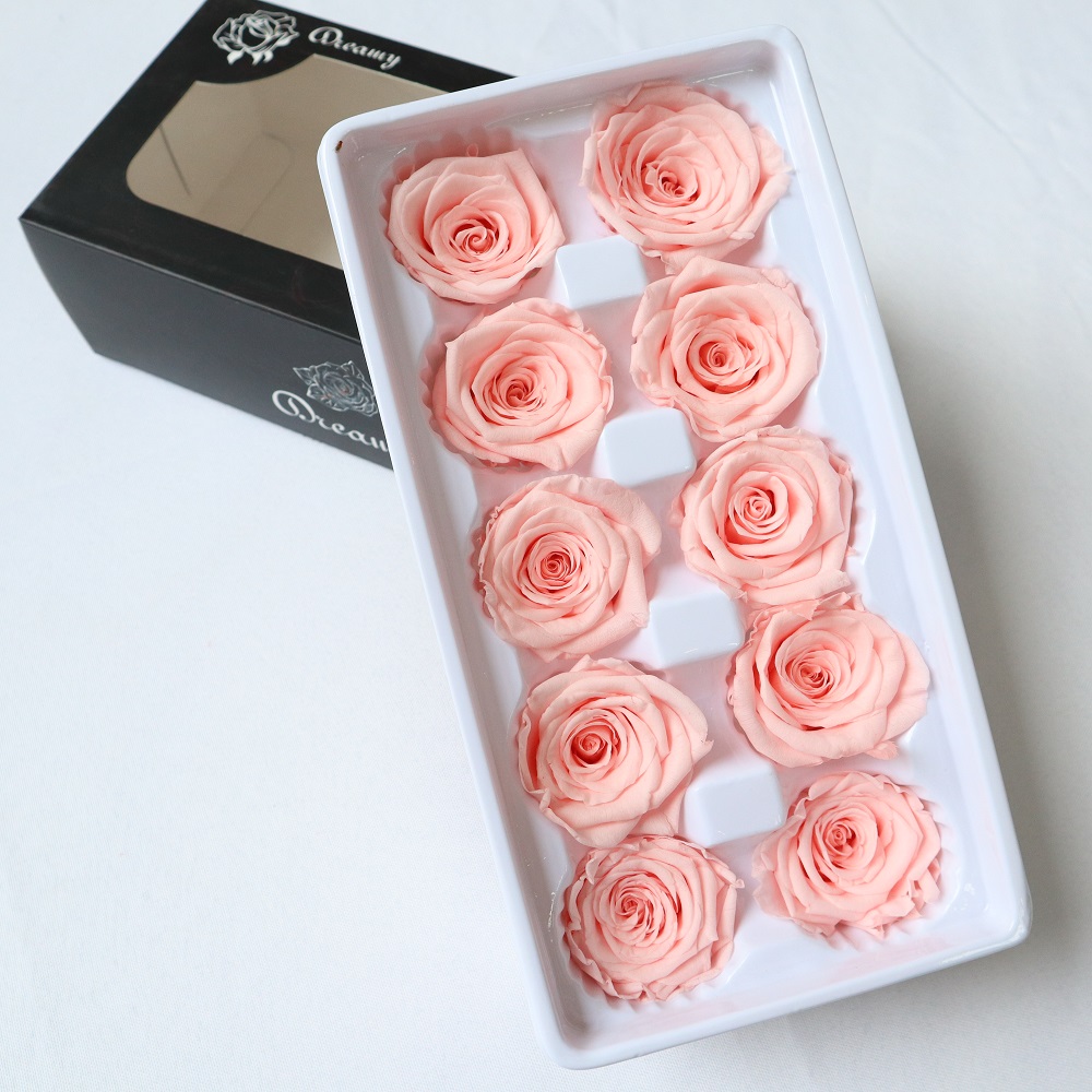 10 cabezas de rosas preservadas