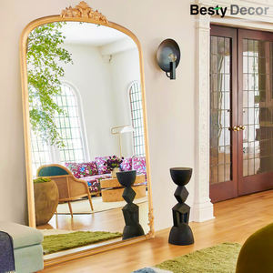 מראה רצפתית עתיקה בסגנון צרפתי, מסגרת בארוק, מראה דקורטיבית לבית, מראה גוף מלאה, מראה לחדר שינה, מראה צרפתית - Product Image 2