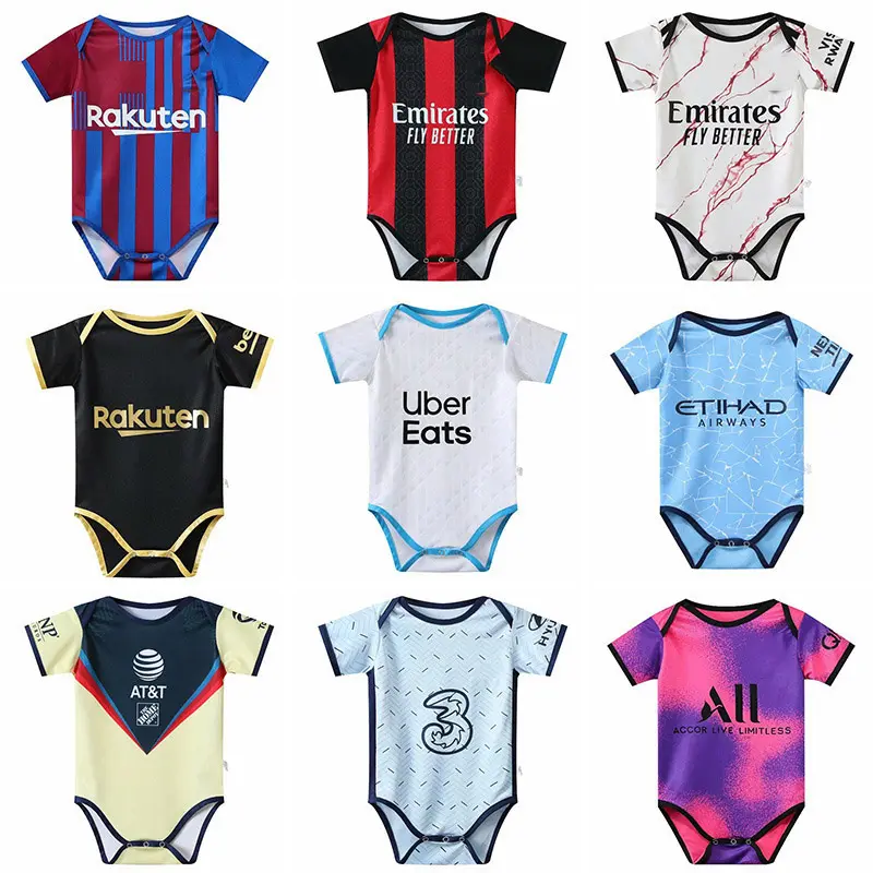 Camiseta de fútbol para bebé, peleles recién llegados, ropa de bebé personalizada del equipo del Club, 2022