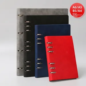 <strong>A4</strong> B5 A6 Custom Logo Ring Binder Notebook A5 Hardcover PU Leather Loose Leaf Printed Business Organizer <strong>Planner</strong> - Product Image 1