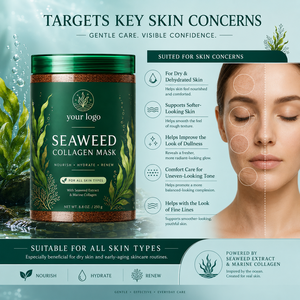 Mascarilla Facial de Colágeno de Algas Marinas ODM para SPA Facial, Apoya la Elasticidad, Suaviza las Arrugas, Calma la Piel Seca, Blanquea e Ilumina, para Todo Tipo de Piel - Product Image 2