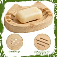 Porte-savon en bois mignon pour douche, support de savon liquide en bambou, boîte à savon en bois