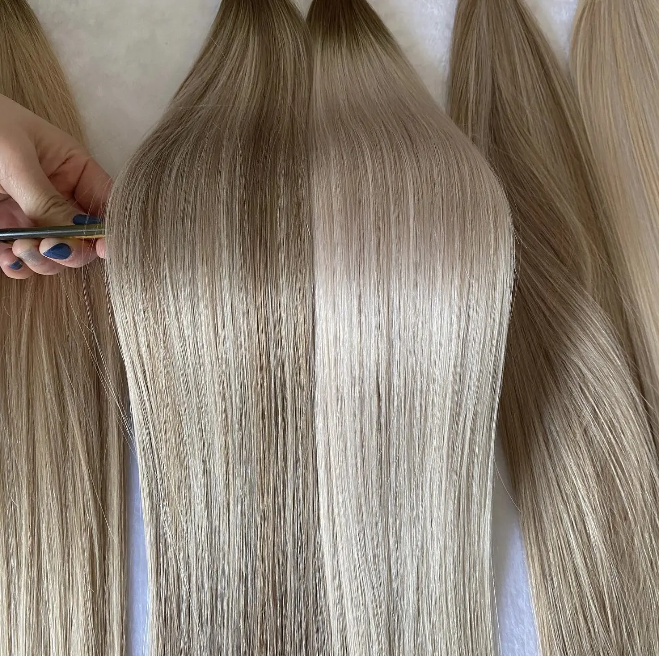 ปริมาณแท้คู่วาดมือผูก Weft จริยธรรมที่มาจากธรรมชาติสีบลอนด์ Virgin Virgin Human Hair Extensions