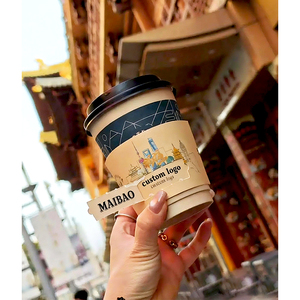 Manchon de tasse à café perforé avec logo personnalisé, manchon de tasse en papier interactif à décoller et révéler avec message caché pour la promotion - Product Image 3