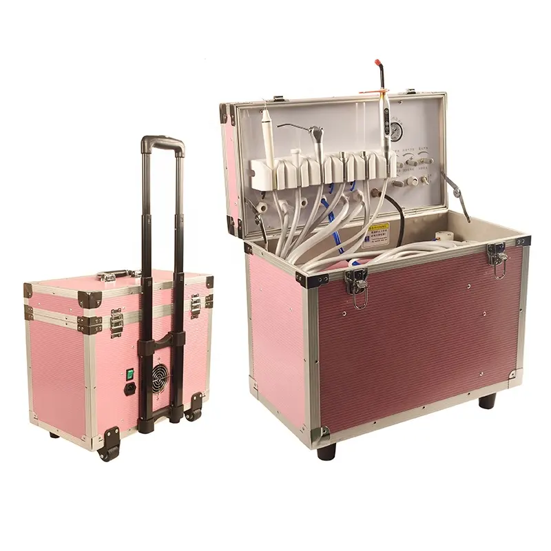 Type coloré LK-A33-1 de bagage de 550W unité dentaire portative de chaise avec le compresseur d'air