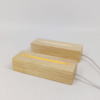 Base lumineuse acrylique LED bande de bois de hêtre bricolage simulation bouteille de vin petite veilleuse en bois massif décoration de base lumineuse