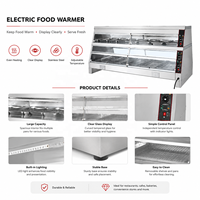 Vitrine chauffante électrique professionnelle en acier inoxydable pour buffet, idéale pour la restauration