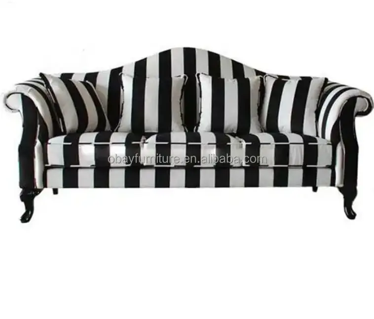 Современный дизайн итальянской гостиной дубовый бархатный диван мягкая мебель в черно-белую полоску бархатный новый дизайн бархатный диван