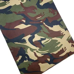 CVC 60/40 camouflage boisé 235gsm sergé respirant imperméable pour vêtements