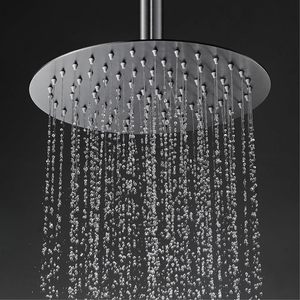 Pommeau de douche rond gris anthracite avec buses <span class=keywords><strong>anti</strong></span>-<span class=keywords><strong>calcaire</strong></span>, 360° °   Pommeau de douche cascade réglable en acier inoxydable - Product Image 3