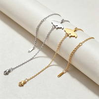 Bracelet pendentif élégant et poli, simple, luxe discret, en acier inoxydable, placage sous vide, pour couples unisexes