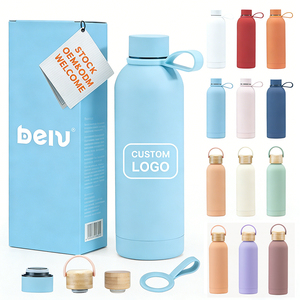 Garrafa de Água de Aço Inoxidável 304 com Isolamento Duplo a Vácuo, Pintura Emborrachada 500ml e Alça de Silicone - Product Image 1