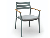 Meubles de salle à manger en aluminium les plus vendus, table longue 6 places, chaise de patio, ensemble de salle à manger 7 pièces
