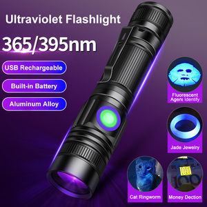 UV-Taschenlampe 365nm Schwarzlicht USB für Haustierflecken, Katzenringwurm, Harzhärtung, Geldprüfung 395nm Ultraviolett-Schwarzlicht - Product Image 2